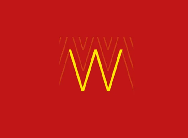 W store logo on a red background